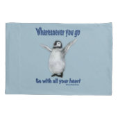 Housse D'oreillers Citation de Confucius Inspirationnelle Penguin   (Dos)