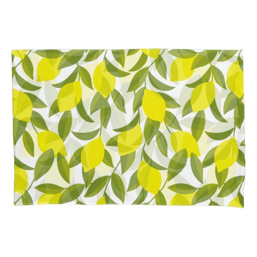 Housse D'oreillers Citronnier Art : Citrus jaune Motif sans couture (devant)