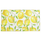 Housse D'oreillers Citrons et motif feuille (devant-Droit)