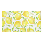 Housse D'oreillers Citrons et motif feuille (Dos-gauche)