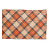Housse D'oreillers Citrouille d'automne classique Orange Brown Tartan (Dos-gauche)