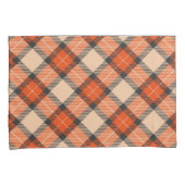 Housse D'oreillers Citrouille d'automne classique Orange Brown Tartan (devant-Droit)