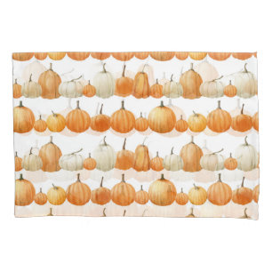 Housse D'oreillers Citrouille d'automne : Motif d'illustration aquare