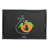 Housse D'oreillers Citrouille de chat noir (Dos)
