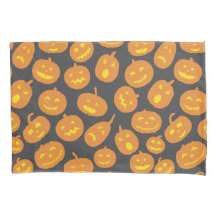 Housse D'oreillers Citrouille d'Halloween Orange Black Jack O'Lantern