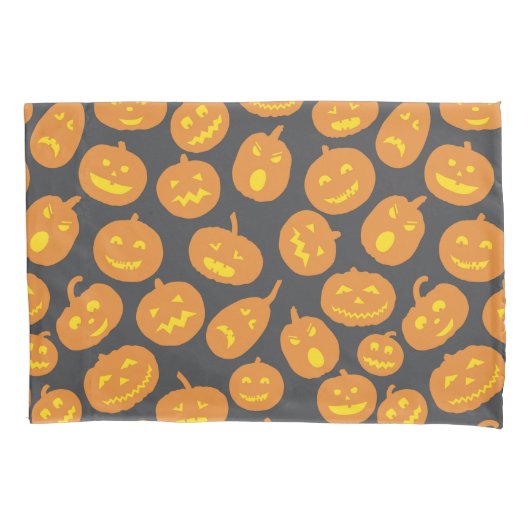 Housse D'oreillers Citrouille d'Halloween Orange Black Jack O'Lantern (devant)