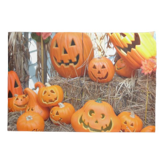 Housse D'oreillers Citrouille halloween Jack-o'-lantern orange citrou (Dos)