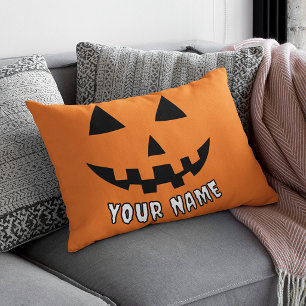 Housse D'oreillers Citrouille orange personnalisée Halloween Votre no