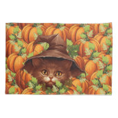 HOUSSE D'OREILLERS CITROUILLES DE THANKSGIVING CHAT MIGNON (Dos)