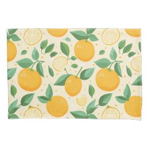 Housse D'oreillers Citrus citron jaune motif de fruits tropicaux