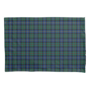 Housse D'oreillers Clan plaid écossais vert et bleu de MacLeod