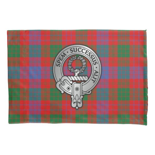Housse D'oreillers Clan Ross Crest sur Tartan Coussin Coque (devant)