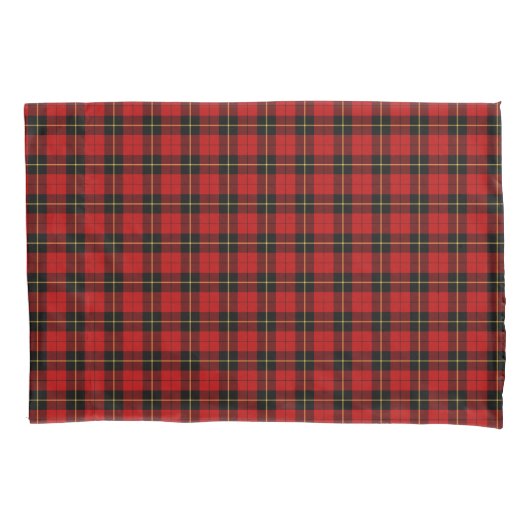 Housse D'oreillers Clan Wallace Rouge et noir Scottish Plaid (devant)