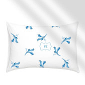 Housse D'oreillers Classic Minimalist Blue Tile Leaf Ornaments