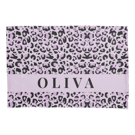 Housse D'oreillers Classic Personalized Pink Leopard Print (devant)