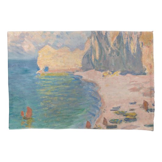 Housse D'oreillers Claude Monet - Etretat : Plage et Falaise d'Amont (devant)