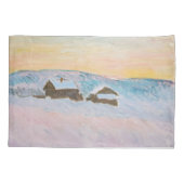 Housse D'oreillers Claude Monet - Norvège Paysage, Maisons Bleues (Dos)