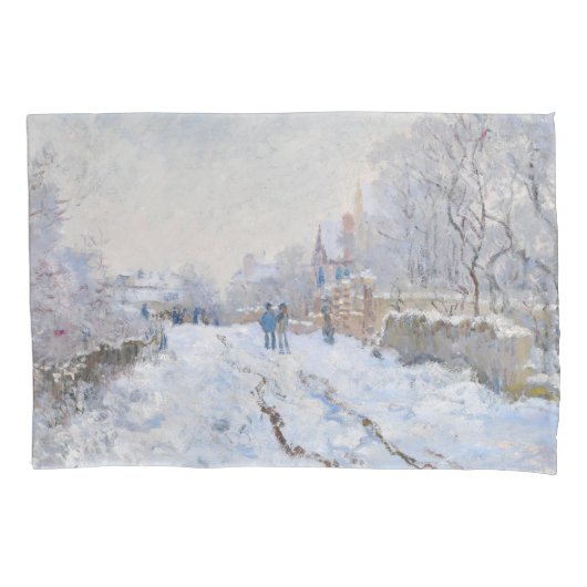 Housse D'oreillers Claude Monet - Scène de neige à Argenteuil (devant)