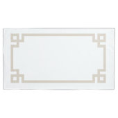 Housse D'oreillers Clé grecque beige clair taille King (devant-gauche)
