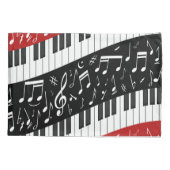 Housse D'oreillers Clés de piano de courbe et notes musicales (Dos)