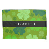 Housse D'oreillers Cloches Vertes, Cloches Lucky, Votre Nom (devant)