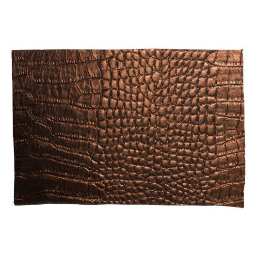 Housse D'oreillers Closeup : crocodile texture cuir. (devant)