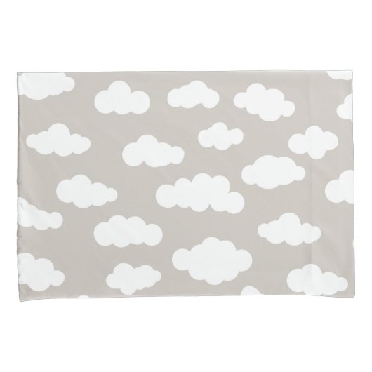 Housse D'oreillers Clouages Pastel Blanc Et Gris Esthétique (devant-Droit)