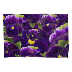 Housse D'oreillers Clusters de Pansy Profond Violet : Beauté majestue