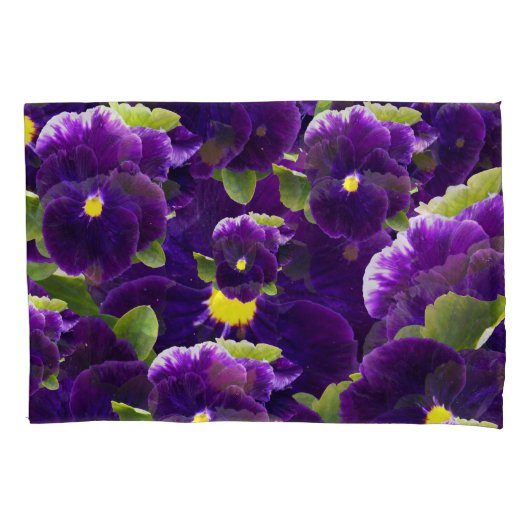 Housse D'oreillers Clusters de Pansy Profond Violet : Beauté majestue (devant)
