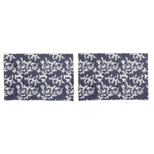 Housse D'oreillers Coastal Chic Hamptons Bleu et Blanc Coral Reef