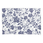 Housse D'oreillers Cobalt Blue Roses Pillowcase (devant-gauche)
