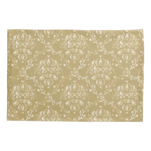 Housse D'oreillers Coco Brown Damask (Dos-gauche)