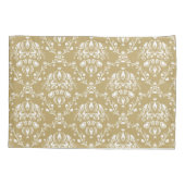 Housse D'oreillers Cocoa and Cream Damask (Dos-gauche)