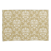 Housse D'oreillers Cocoa and Cream Damask (devant-Droit)