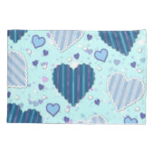 Housse D'oreillers Coeurs bleu et violet (Dos)