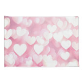 Housse D'oreillers Coeurs Bokeh roses (Dos-Droit)