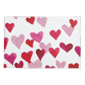 Housse D'oreillers Coeurs d'aquarelle de la Saint-Valentin - rose (Dos)