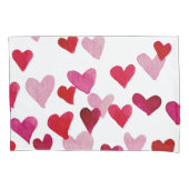 Housse D'oreillers Coeurs d'aquarelle de la Saint-Valentin - rose (devant)