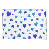 Housse D'oreillers Coeurs de la Saint Valentin - bleu (devant)