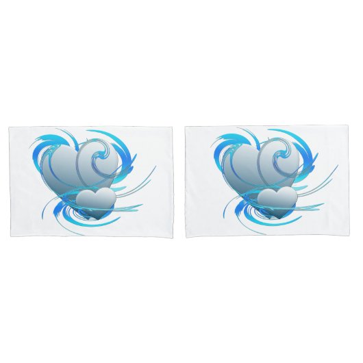 Housse D'oreillers Coeurs de tourbillon (devant-Set)