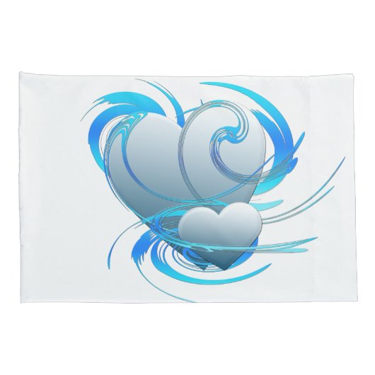 Housse D'oreillers Coeurs de tourbillon (Dos-Droit)