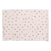 Housse D'oreillers Coeurs dorés rose (devant-gauche)