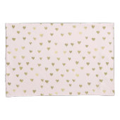 Housse D'oreillers Coeurs dorés rose (devant-Droit)