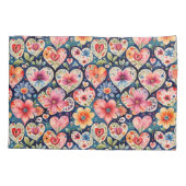 Housse D'oreillers Coeurs et fleurs Salle de fille (Dos)