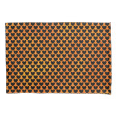 Housse D'oreillers Coeurs noirs sur Orange violet réversible (devant-gauche)