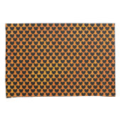 Housse D'oreillers Coeurs noirs sur Orange violet réversible (devant-Droit)