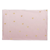 Housse D'oreillers Coeurs Ombres dorés rose (Dos-gauche)