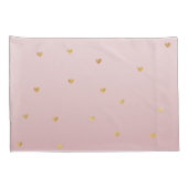 Housse D'oreillers Coeurs Ombres dorés rose (Dos-Droit)