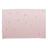 Housse D'oreillers Coeurs Ombres dorés rose (devant-Droit)