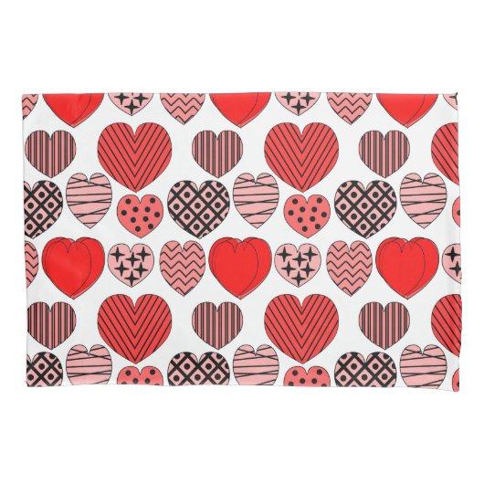 Housse D'oreillers Coeurs répétitifs (devant)